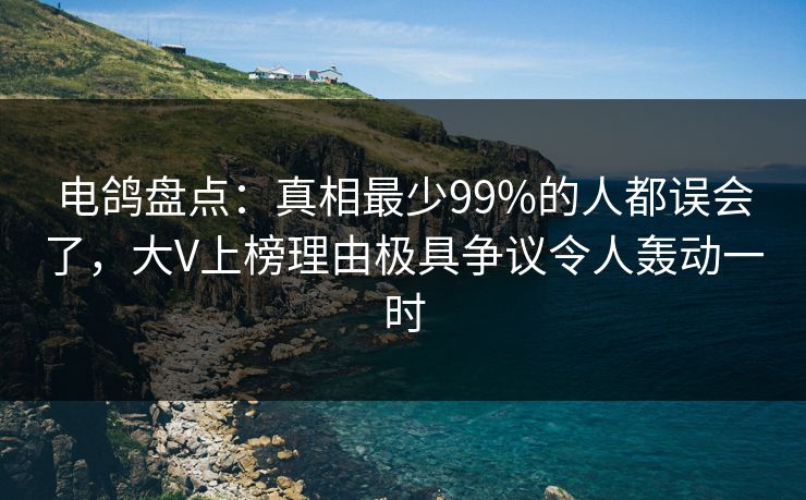 电鸽盘点：真相最少99%的人都误会了，大V上榜理由极具争议令人轰动一时